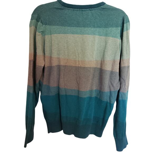 Naketano Men's Jumper Teal Blue Stipe Cotton Crew Neck Sweater XL - Picture 7 of 8